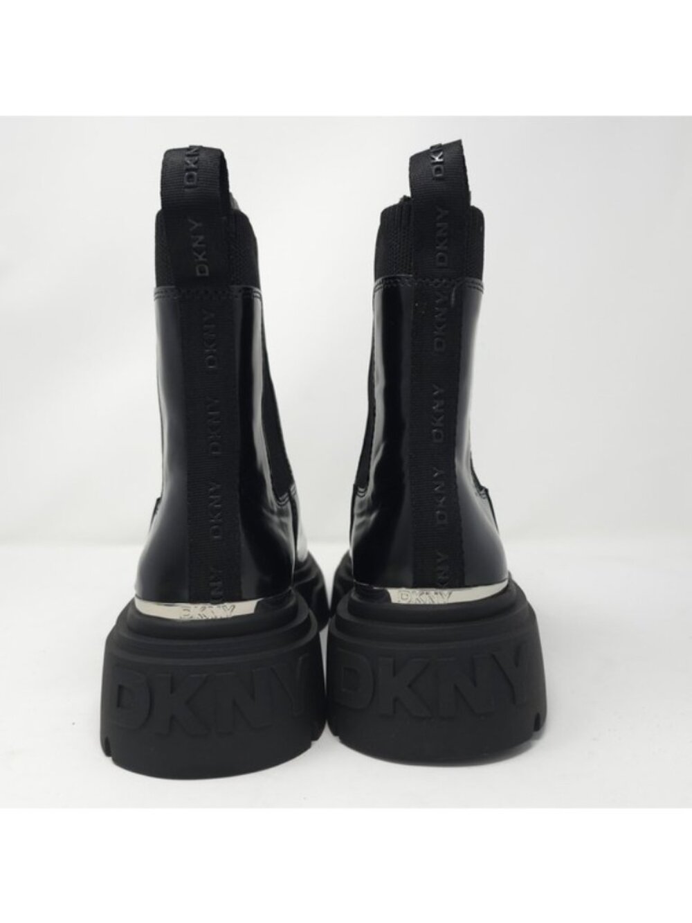 DKNY Black Patent Chelsea Lug Booties 8M - Picture 6 of 11